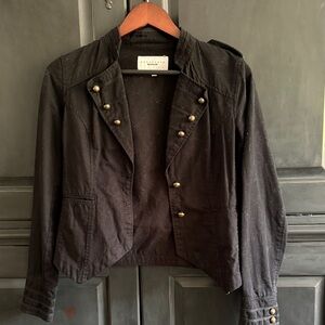 Sanctuary Black Blazer with Gold Buttons